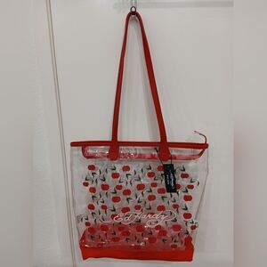 Ed Hardy cherry clear tote bag **NWT**